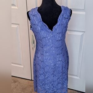NWT Scarlett Special Occasion Lace Overlay Periwinkle Dress    Size 12